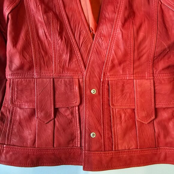 Hugo Boss Red Leather Jacket - Picture 5 of 13